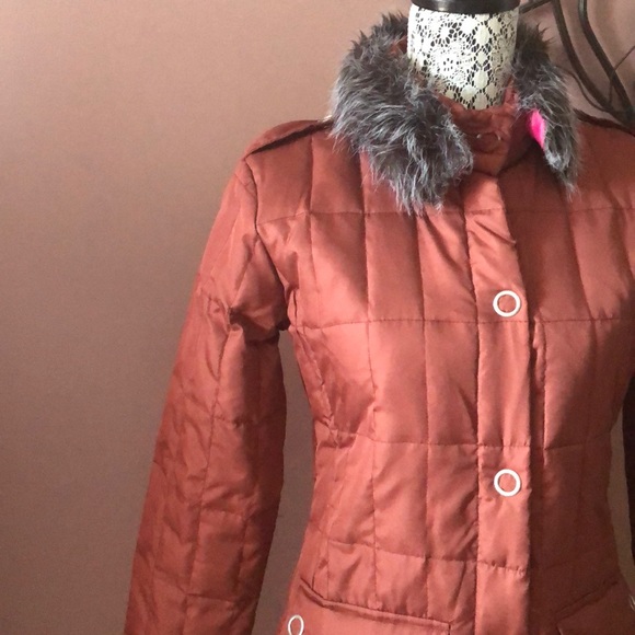 Full Length Down Burgundy Coat Size XS - Picture 6 of 11